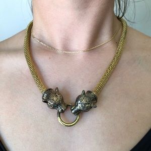 Gold Jaguar metal necklace